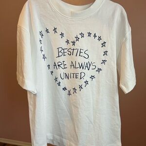 Zara Kids White Tee with Navy Star Heart